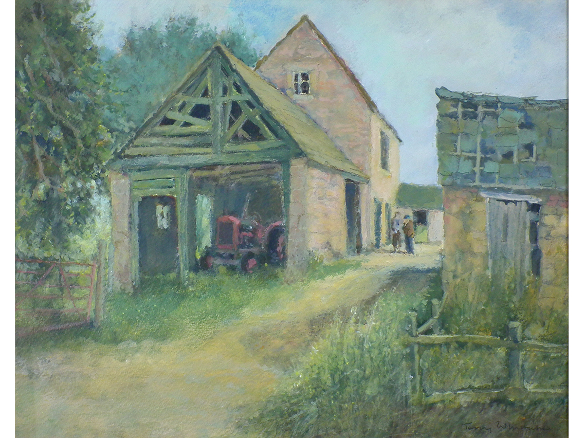 Terry Whittaker, Farmyard, Gouache