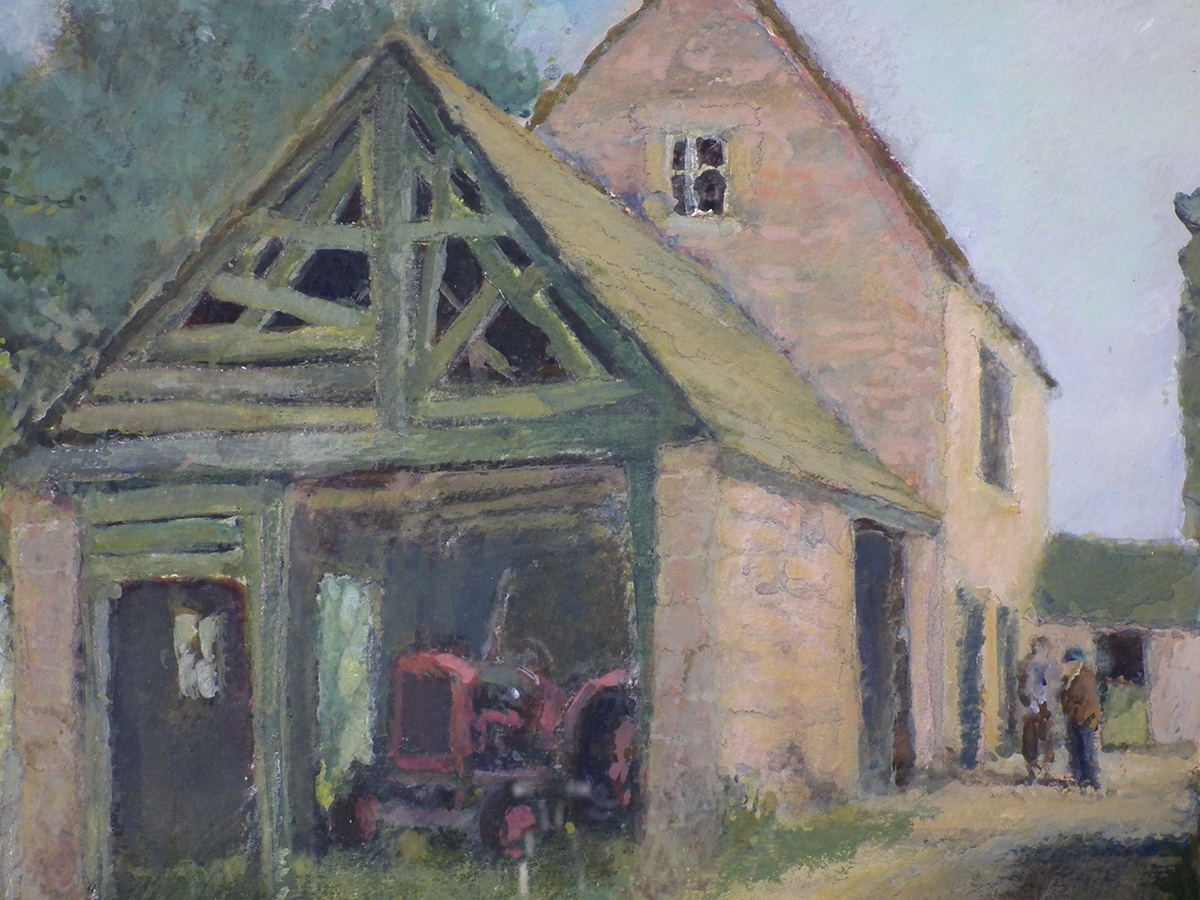 Terry Whittaker, Farmyard, Gouache