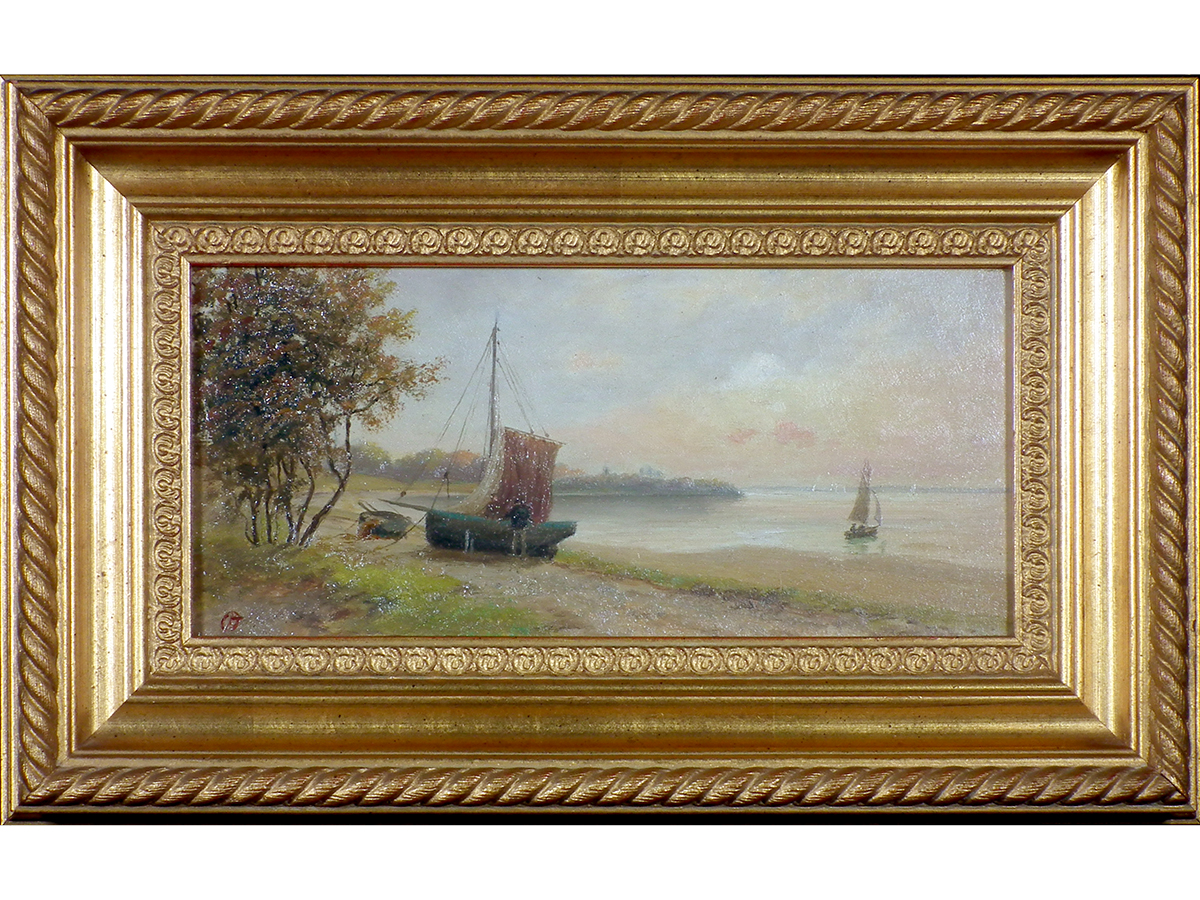 British School, 19th Century, Coastal Scene, Oil on board