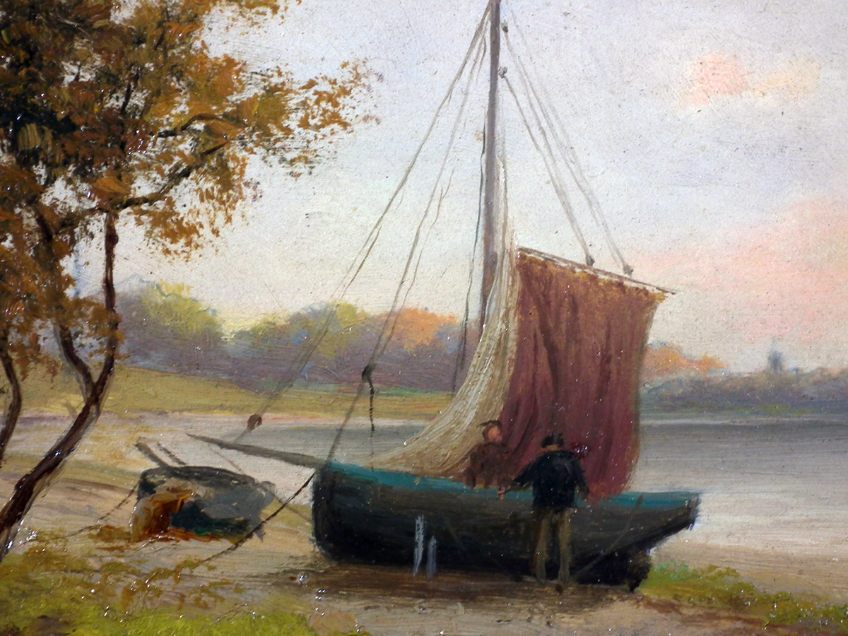 British School, 19th Century, Coastal Scene, Oil on board