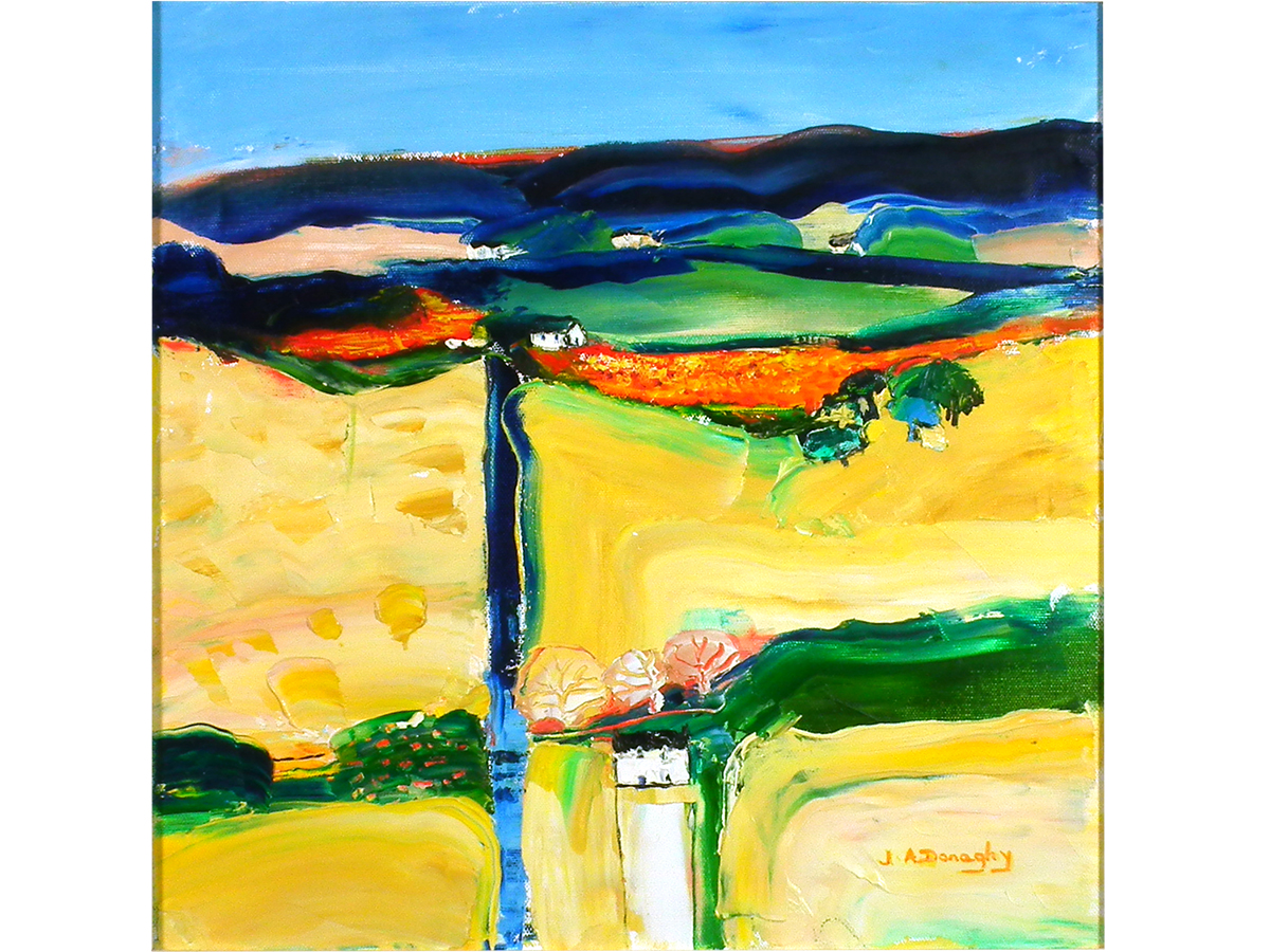 Oil on canvas, Judith Donaghy, valley landscape