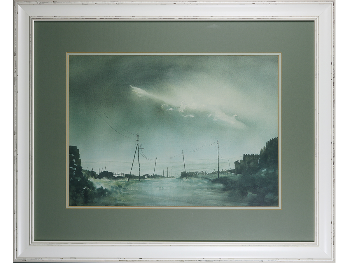 Ashley Jackson Print, signed to rear. Rain On Flushouse Moor