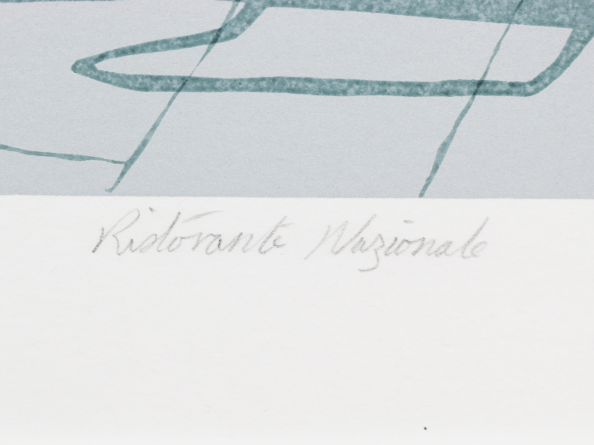 Ristorante Nazionale, M Wood, Limited edition screenprint 14/75