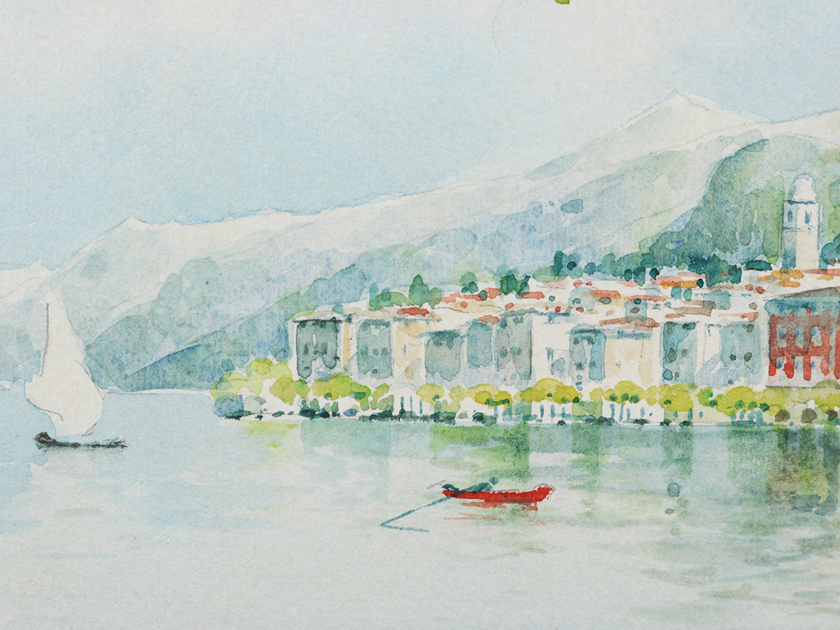 Continental Lakeside Landscape, Early 20th Century Watercolour