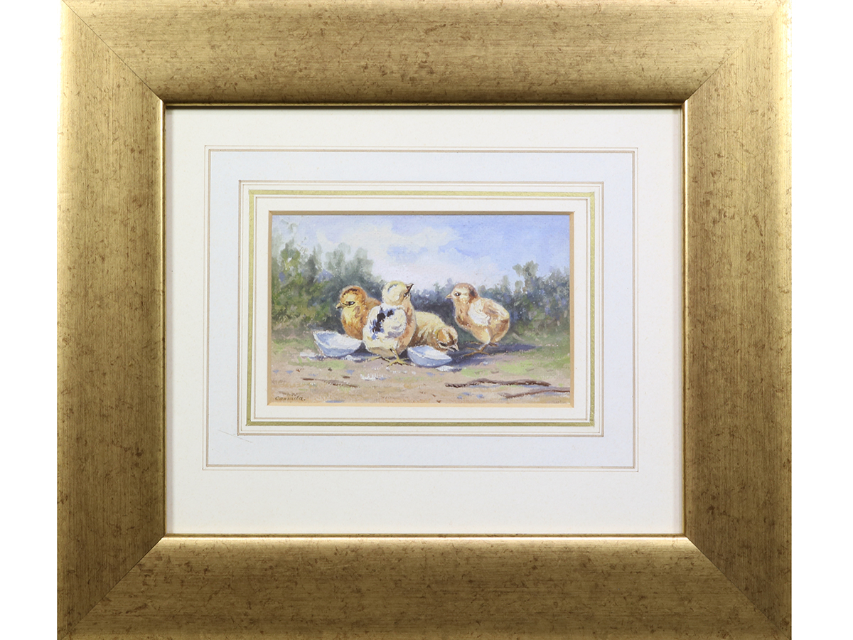 The Hatchlings, Watercolour, Chicks, Farmyard, Original Art