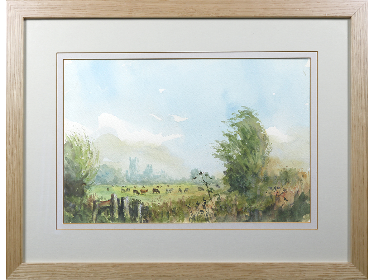 Paul Stafford. Original Framed Watercolour. In Middle Fen. East Anglian Artist