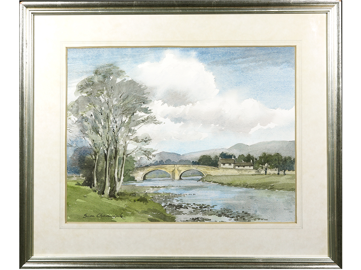 Sam Chadwick, Orignal Signed Watercolour, Larkfield Dam, Yorkshire