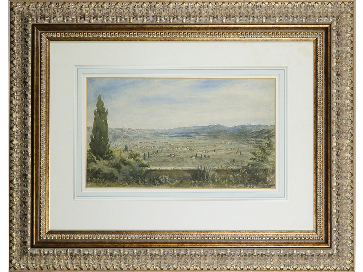 Antique Watercolour, italian school, bellosguardo italy. early 20th century